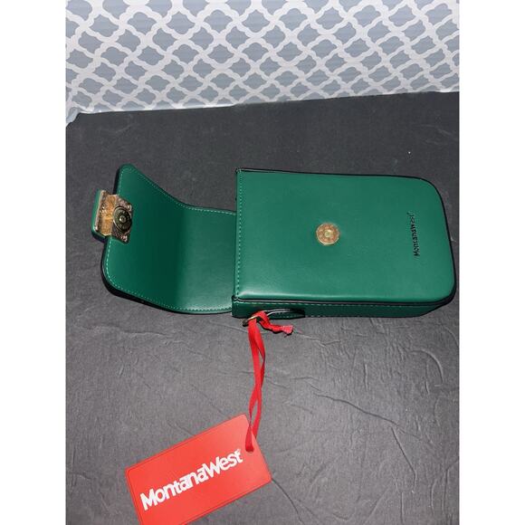 Montana West Cell Phone Purse Small Crossbody Bag Women Wallet with RFID Green - Picture 7 of 11